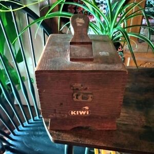 Vintage Wooden KIWI Shoe Shine Kit